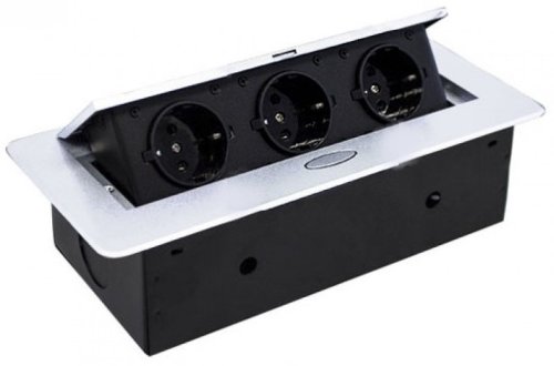 Розетка встраеваемая полуавтоматическая Livolo RocketSocket 3-м. 265х118х68мм белый картинка